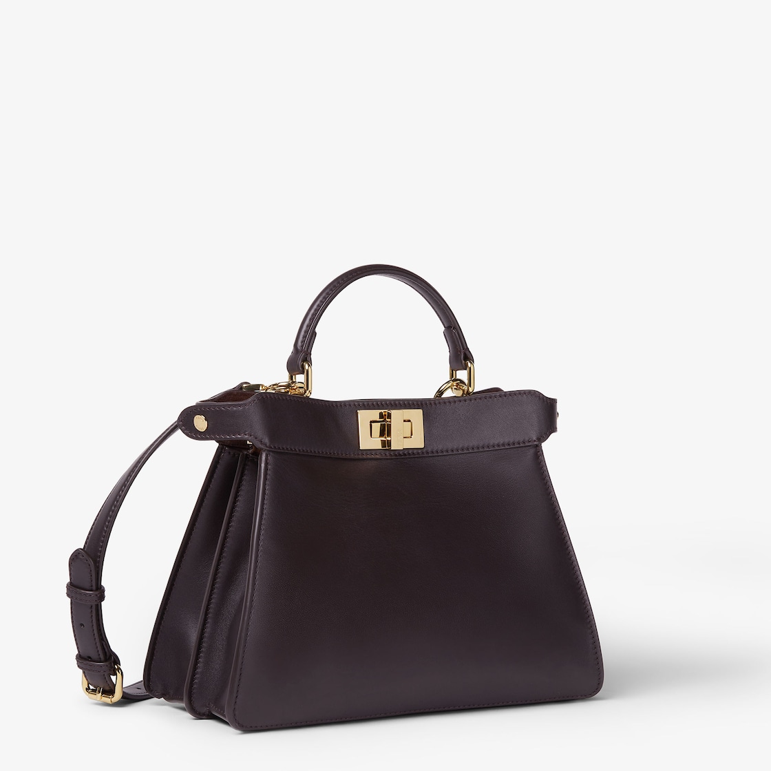 FENDI Peekaboo ISeeU Small Dark brown leather bag - Image 5